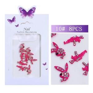 Nail Art Pink Bunnies Charms